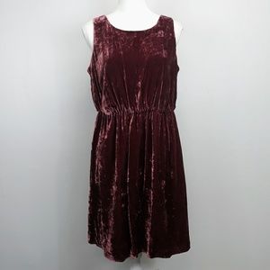 J Jill Rose Pink Crush Velvet Sleeveless Dress
